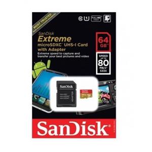 کارت حافظه سن دیسک اکستریم 64 گیگ UHS Sandisk 64GB Extreme microSDXC