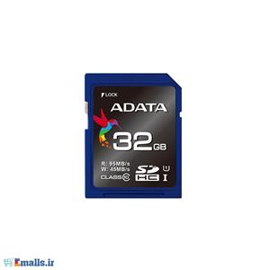 کارت حافظه ای دیتا 32 گیگابایت ADATA Premier SDXC/SDHC UHS I ADATA Premier Pro SDXC/SDHC UHS-I U1 Class10 32GB