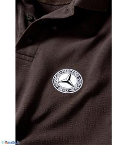   تی شرت یقه دار مردانه قهوه ای Mercedes Benz