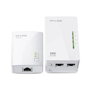 کیت آداپتور پاورلاین و گسترش دهنده بی سیم تی پی لینک TL-WPA281Kit TP-LINK TL-WPA281KIT 300Mbps AV200 WiFi Powerline Extender Starter Kit