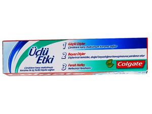 خمیر دندان سه کاره uclu etki COLGATE 1 2 3 action Uclu 125ml 