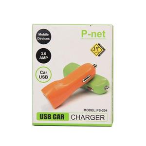 ‫شارژر فندکی تک پورت PS-204 P-net  P-Net PS 204 5v 2A car charger