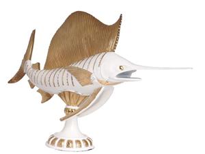 مجسمه سفید طلایی ماهی مدل 587 