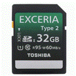 Toshiba 32GB Exceria SDHC Type 2 Class 10