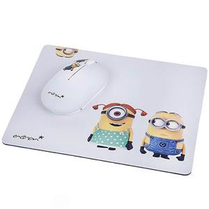 ماوس اپتیکال همراه با ماوس پد اکرون مدل OM299 طرح مینیون Acron OM299 Minion Optical Mouse With Mousepad