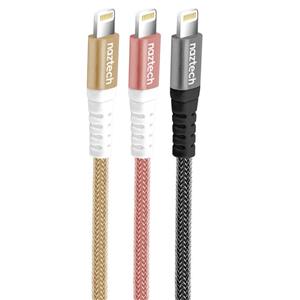 کابل شارژ لایتنینگ نزتک مدل برایدد naztech Braided MFi Lightning Charge Sync Cable 