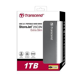 هارد اکسترنال ترنسند مدل استورجت 25 سی 3 با ظرفیت 1 ترابایت Transcend StoreJet 25C3N 1TB Extra Slim External Hard Drive