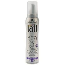 موس حالت دهنده مو تافت سری Classic مدل Halt And Schutz حجم 150 میلی لیتر Taft Classic Schaumfestiger Halt And Schutz Mousse Hair Styling Spray 150ml