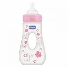 شیشه‌ شیر طلقی ضد نفخ چیکو صورتی حجم 240 میلی‌ لیتر Chicco 57955 Baby Bottle 240ml