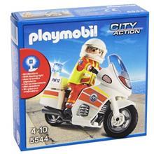 ساختنی پلی موبیل مدل Emergency Motorcycle With Light 5544 Playmobil Building 