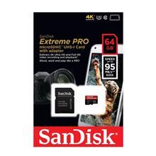 کارت حافظه SanDisk SD 64GB Extreme Pro 95MB/S 633X SanDisk MicroSDHC 64GB Extreme PRO 633X 95mb/s