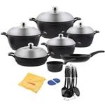 Candid Florence Steel Lid Butterfly Handle Cookware Set 21 Pieces