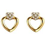 گوشواره میخی الیور وبر مدل Cuore Gold Crystal 22181