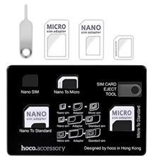 تبدیل سیم کارت‌های میکرو و نانو به استاندارد هوکو مدل Card Set Hoco Card Set Micro and Nano SIM Card Adapters