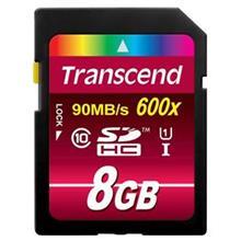 کارت حافظه ترنسند مدل 600 ایکس با ظرفیت 8 گیگابایت Transcend SDHC Class 10 UHS-I U1 600X Memory Card 8GB