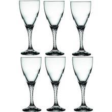 لیوان پایه بلند پاشاباغچه مدل Twist 44362 بسته 6 عددی Pasabahce Twist 44362 Glasses Pack of 6