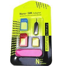 تبدیل سیم کارت های نانو و میکرو به استاندارد نانوسیم‌آداپتور 5 در 1 Simadapter 5 In 1 Nano Sim Adapter
