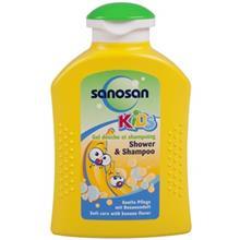 شامپو سر بدن بچه سانوسان مدل Kids Bananaحجم 200 میلی لیتر Sanosan Shower Gel And Shampoo 200ml 