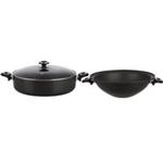 Karal hard anodized set pan wok size 34