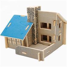 پازل چوبی سه بعدی ژیکوباو مدل کلبه Zhikubao 3D Wooden Puzzle Happy Cottage