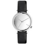 Komono Estelle Mirror Silver Black Watch For Women