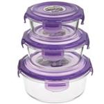 ست 3 تکه ظروف نگهدارنده باریکو مدل Round Borosilicate