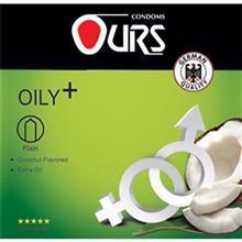 کاندوم ساده اورز مدل Oily Plus بسته 3 عددی Ours Oily Coconut Flavored Condom 3PCS