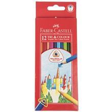 مداد رنگی 12 رنگ فابر کاستل مدل Tri Colour Faber Castell Tri Colour 12 Color Pencil