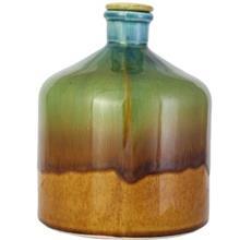 بطری سرامیک ناصر خسرو رنگ سبز اکر قهوه‌ای کد 196010 