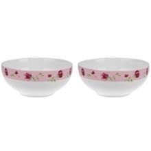 Zarin Iran Porcelain Inds Itralia F Pink Roze 16 Top Grade Bowl Set - Pack of 2 