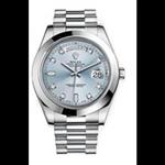 ساعت مچی رولکس مدل Rolex Day-Date II 41 President Platinum Watch Ice Blue Diamond Dial 218206