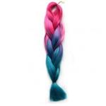 مو تکه ای بافته شده دو رنگ آبوین Peach Pink to Sky Blue Twist Hair Extension