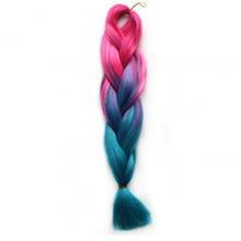 مو تکه ای بافته شده دو رنگ آبوین Peach Pink to Sky Blue Twist Hair Extension Abwin Peach Pink to Sky Blue Twist Hair Extension