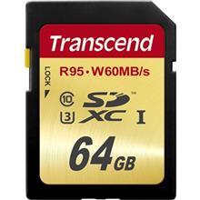 کارت حافظه SDXC ترنسند مدل Ultimate کلاس 10 استاندارد UHS I U3 سرعت 95MBps 633X ظرفیت 64 گیگابایت Transcend Class 64GB 