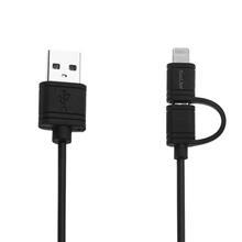 کابل تبدیل USB به لایتنینگ و microUSB گجت مدل GDCA06 به طول 1.2 متر Gadjet GDCA06 USB To Lightning And microUSB Cable 1.2m